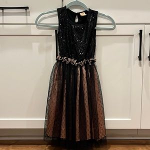 Girls Boutique Black and Nude evening dress size 5